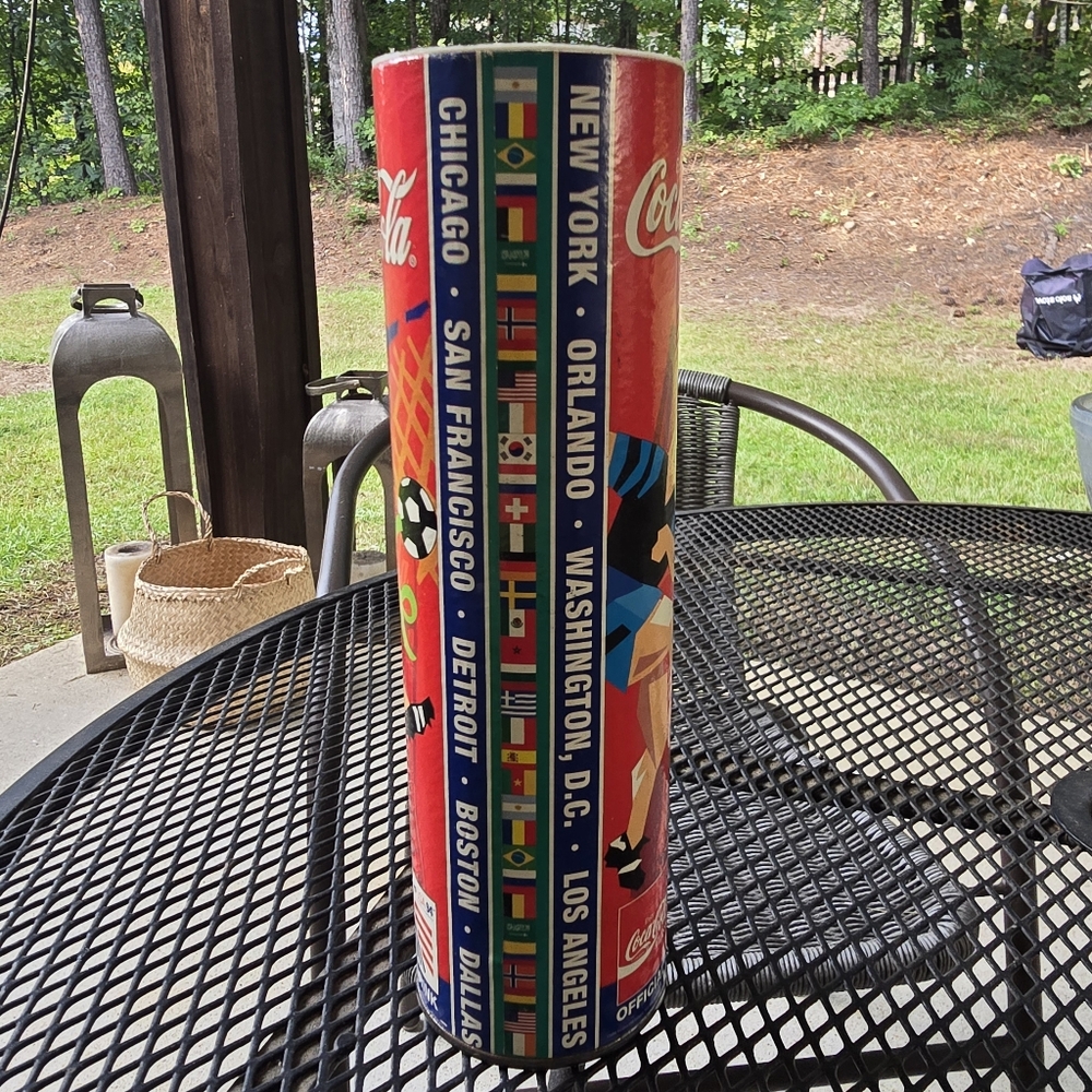 1994 USA Soccer World Cup Coca Cola Tube Piggy Bank/Coin Bank - Picture 4 of 8